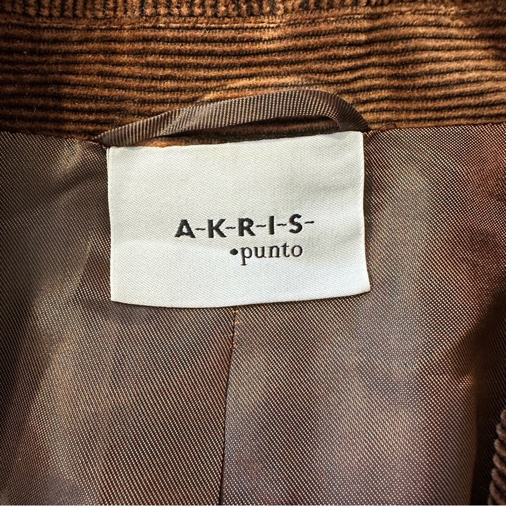 Akris Punto Corduroy Blazer Jacket Brown Sz 6 *MinorFlaw - Picture 2 of 5